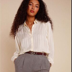 Rouje Barnabe Long Sleeve shirt, cream, size small